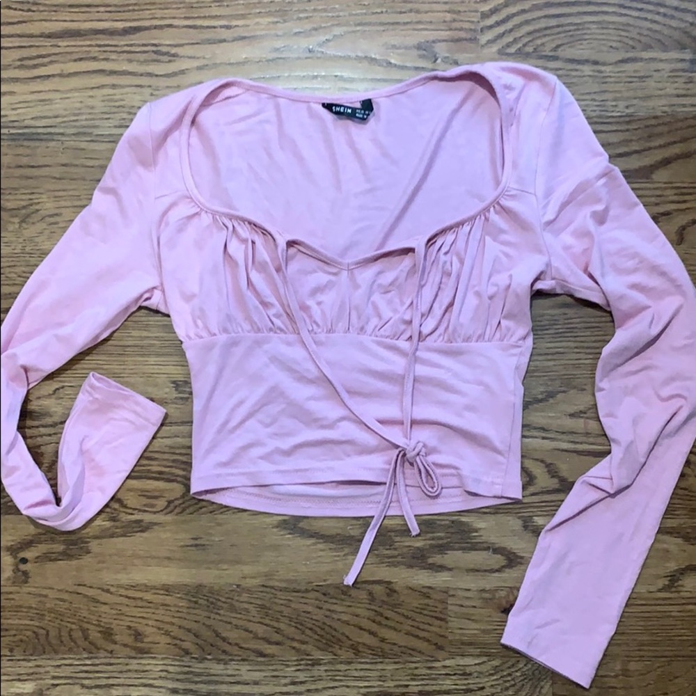 Shein cropped ruched top